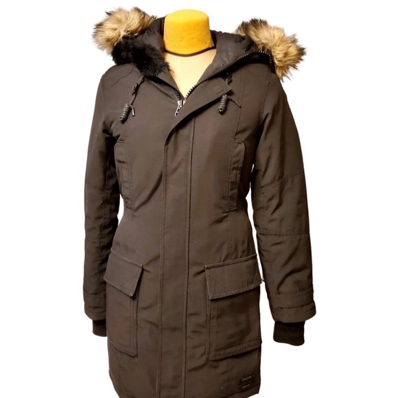BANCROFT Black Parka with Faux Fur Hood - Picture 5 of 13